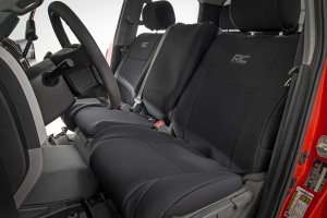 Toyota Tacoma Seat Covers - Front + Rear - Rough Country - Neoprene with Console Cover - '07-'13